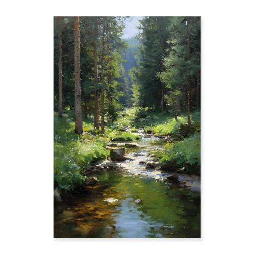 Digital Painting: Verdant Flow - Poster 24x36