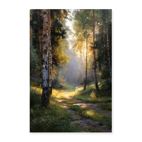 Digital Painting: Sunlit Pathways - Poster 24x36
