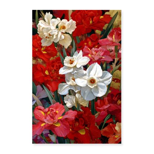 Digital Painting: Petals in Contrast - Poster 24x36