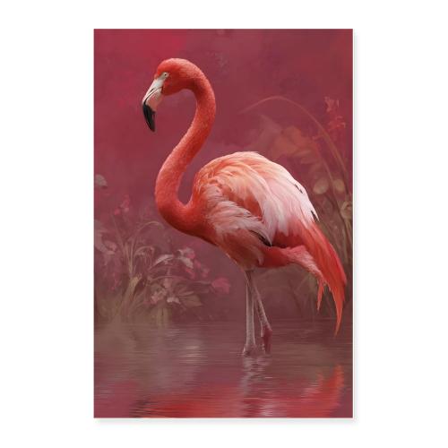 Pink flamingo: Blush Feathers - Poster 24x36