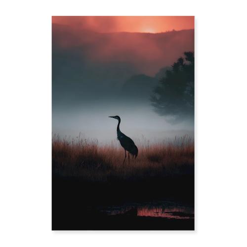 Sandhill Crane: Twilight Sentinel - Poster 24x36