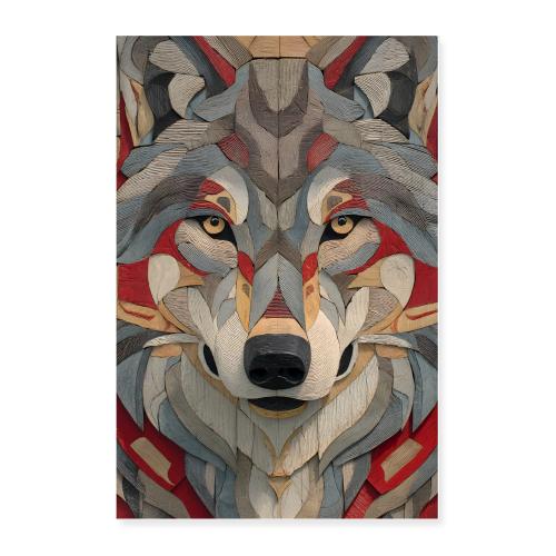 Wolf in Wooden Essence - Poster 24x36