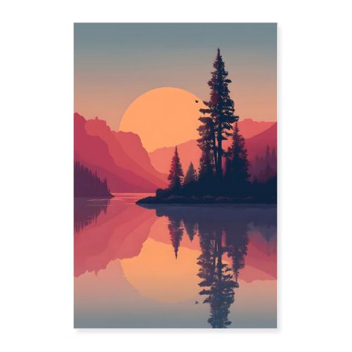 Canada: Sunset Over Maple Waters - Poster 24x36