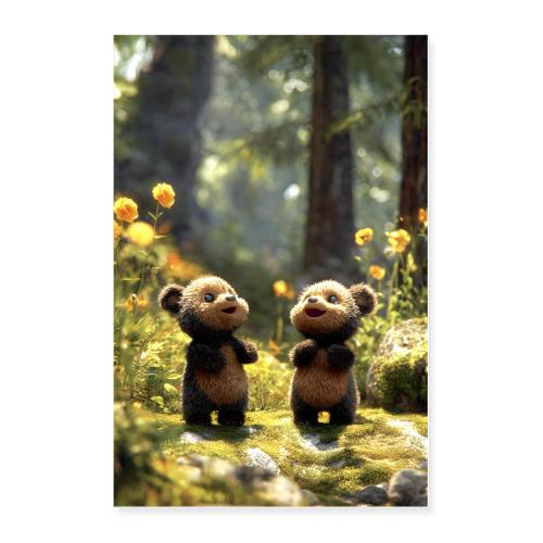 Bears Among the Flowers - Poster 24x36