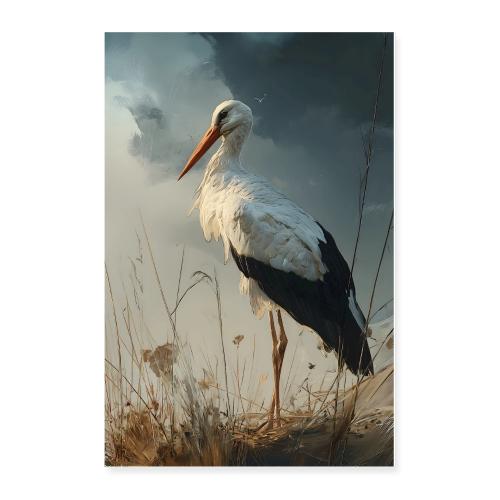 Digital Painting: Stork in the Clouds - Poster 24x36