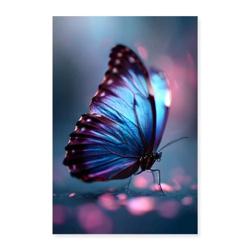 Butterfly: Blue Wing Glow - Poster 24x36
