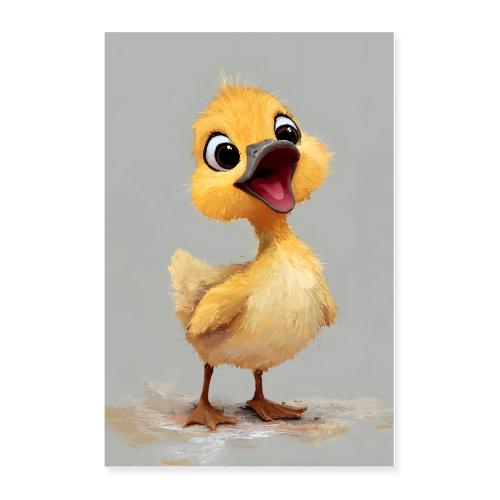 Happy yellow baby duck - Poster 24x36