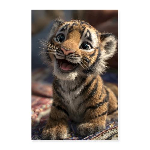 Joyful Tiger Cub - Poster 24x36