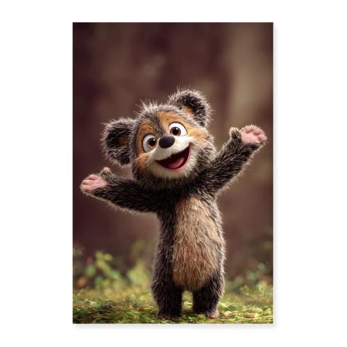 Cheerful Brown Bear - Poster 24x36