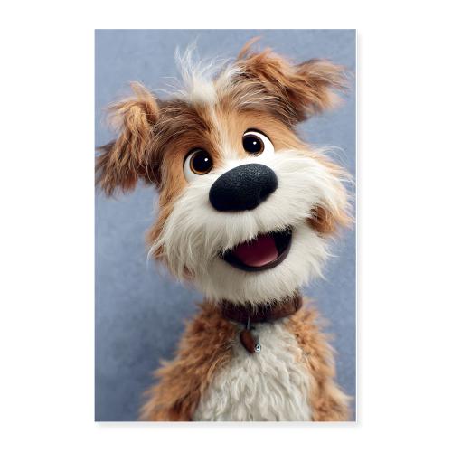 Happy Puppy Portrait - Poster 24x36