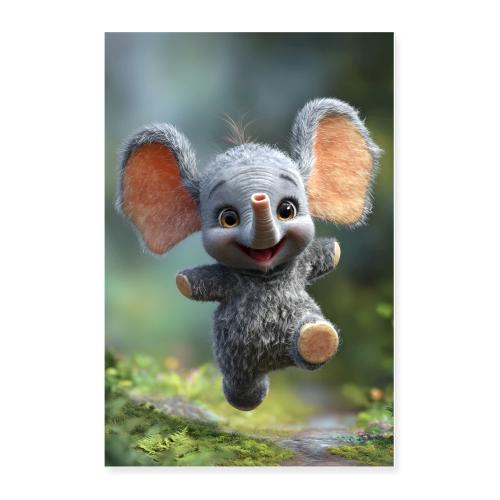 Elephant on the Run - Poster 24x36