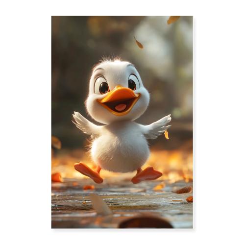 Jumping Baby Duck - Poster 24x36