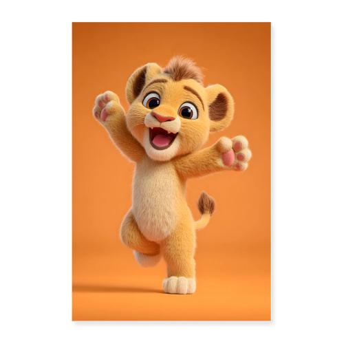 Joyful Baby Lion Dance - Poster 24x36
