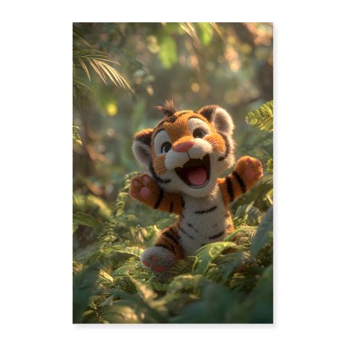 Jumping Tiger Joy - Poster 24x36