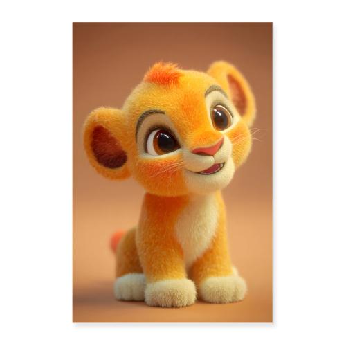 Gentle Orange Lion Cub - Poster 24x36