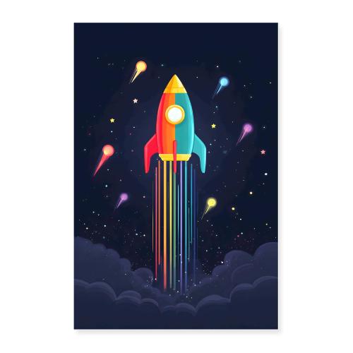 Galaxy Rainbow Flight - Poster 24x36