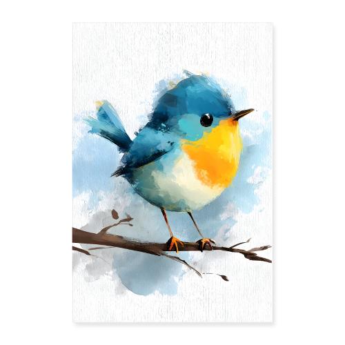 Bluebird with Golden Throat - Poster 24x36