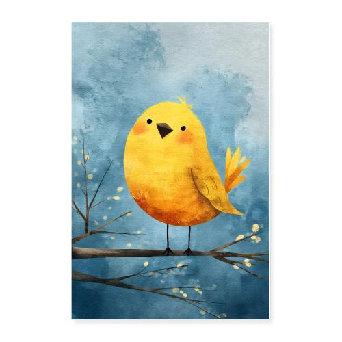Sunny Yellow Bird with Joy - Poster 24x36