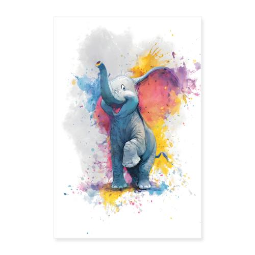 Playful Young Elephant Walk - Poster 24x36