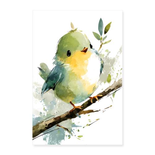 Green-Yellow Forest Bird - Poster 24x36