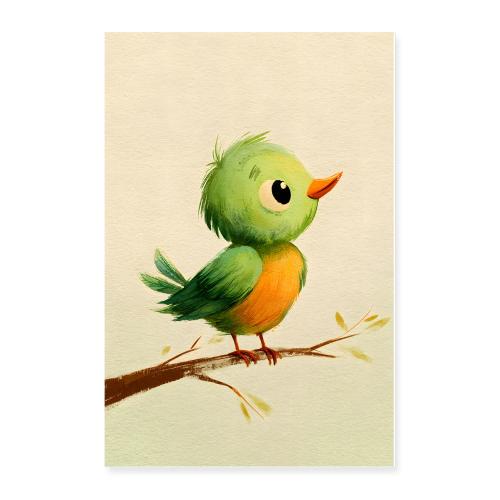 Green and Orange Songbird - Poster 24x36