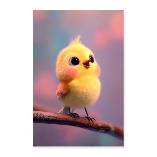 Yellow Bird with Orange Wings - Poster 24x36