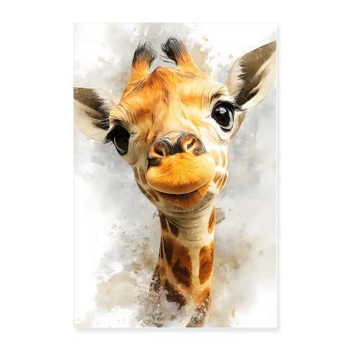 Gentle Young Giraffe Portrait - Poster 24x36