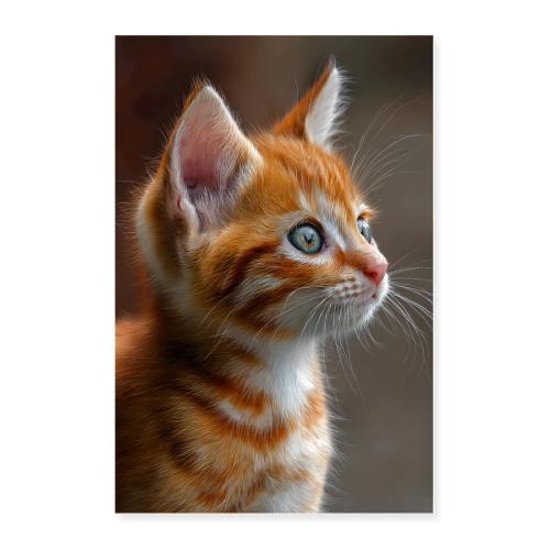 Orange and White Kitten Charm - Poster 24x36