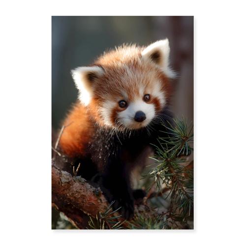 Red Panda on Branch - Poster 24x36