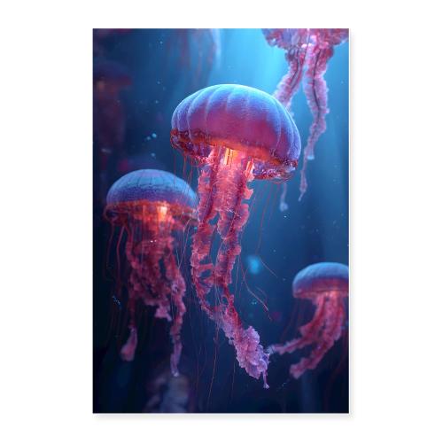 Dark Pink Jellyfish - Poster 24x36