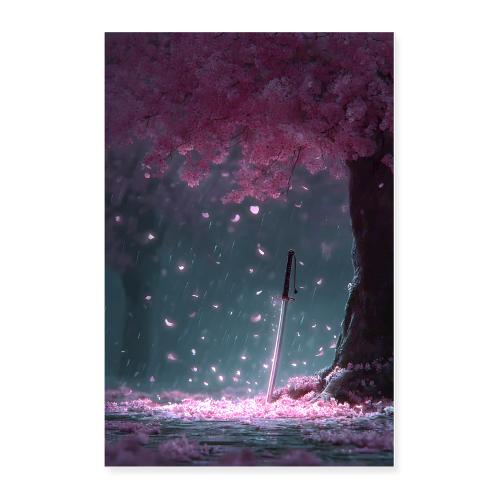 Whispers Beneath the Sakura Tree - Poster 24x36