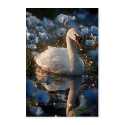 White Swan: Elegance at Dawn - Poster 24x36