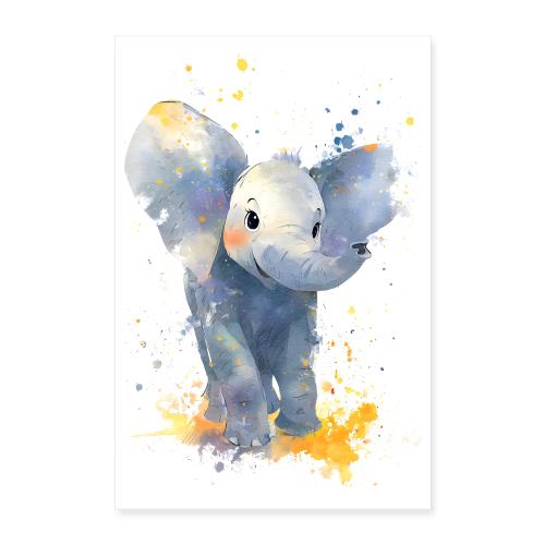Baby Elephant: Joyful Trunk - Poster 24x36
