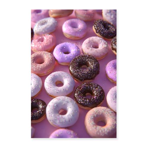 Donuts: Pink Table Delight - Poster 24x36