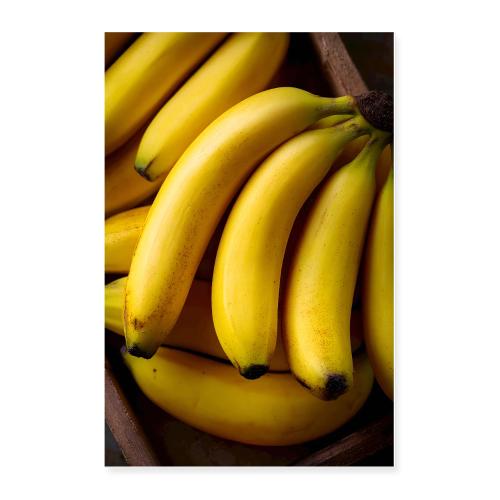 Golden Bananas in a wooden Crate - Poster 24x36
