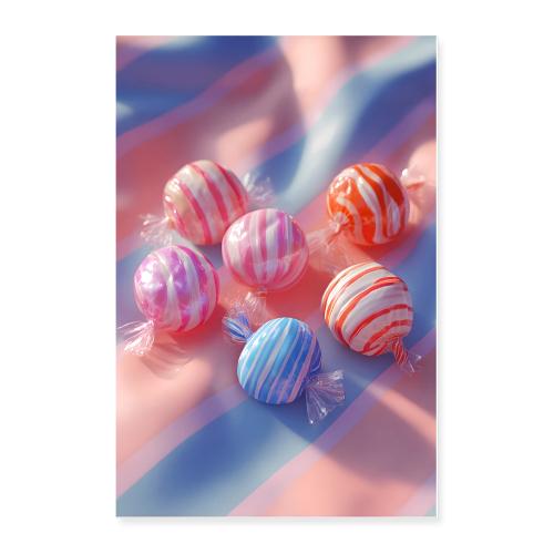 Candy Stripe Delight - Poster 24x36