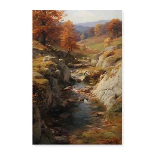 Crimson Gorge Cascade - Poster 24x36