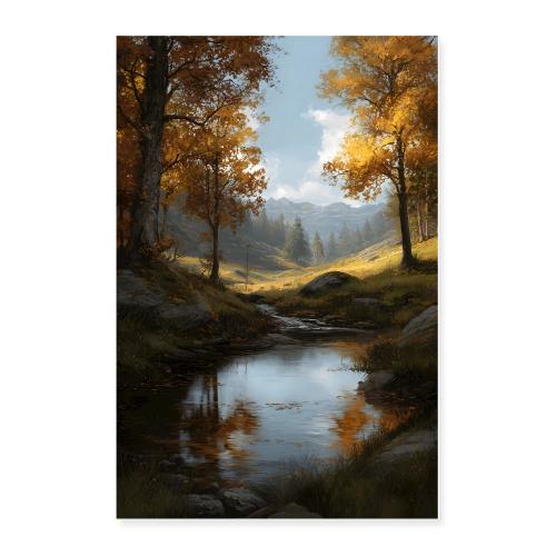 Autumn's Golden Stream - Poster 24x36