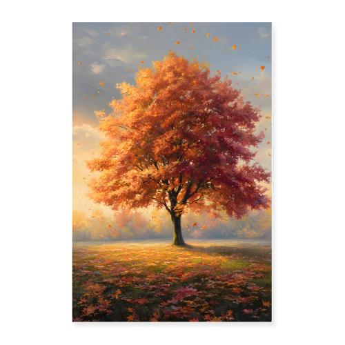 Autumn Glow in the Open Field - Poster 24x36
