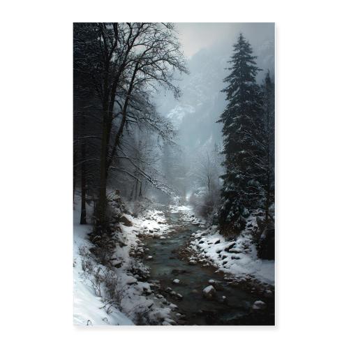 Winter: Whispers Along the Frozen Stream - Poster 24x36