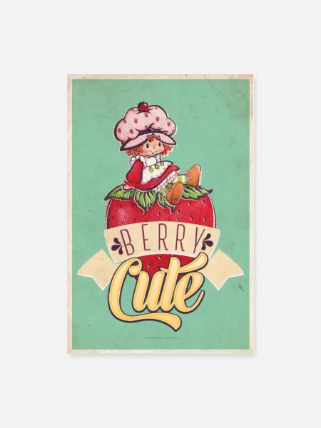 Strawberry Shortcake Berry Cute Vintage Design - Poster 24x36 - white - Front