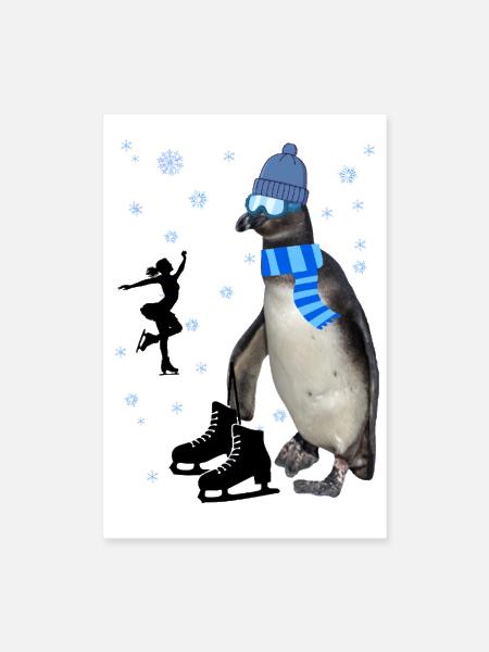 Penguin dreams of figure skating - Poster 24x36 - white - Front