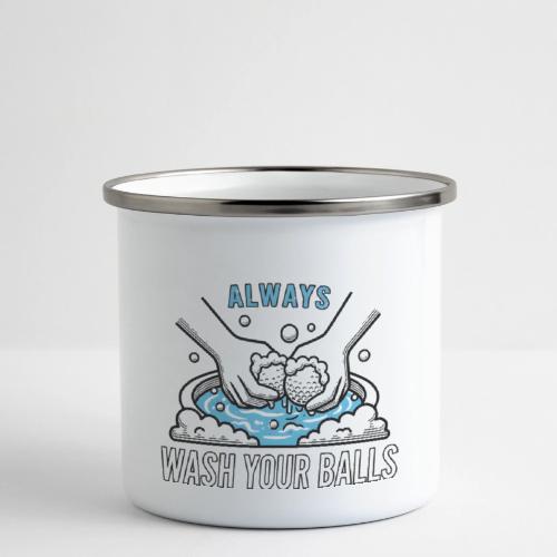 Funny Golf T-Shirt: Always Wash Your Balls Humor - Camper Mug