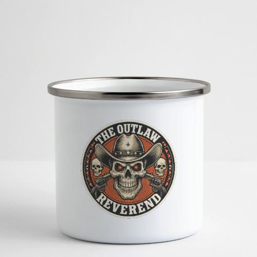 The Outlaw Reverend Skull Face Cowboy - Camper Mug