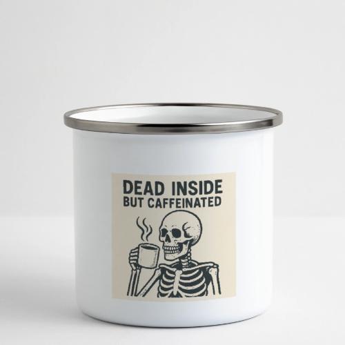Skeleton Sipping Coffee - Camper Mug