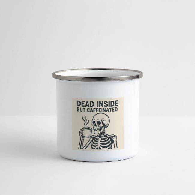 Skeleton Sipping Coffee