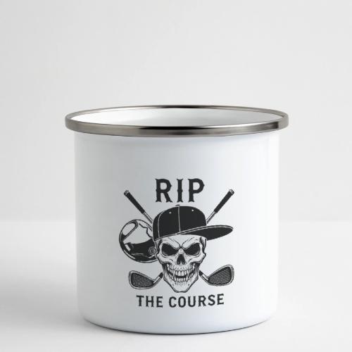 RIP THE COURSE - Skull Golf Gift Tee for Men - Camper Mug