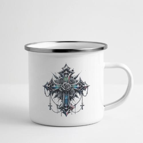 Gothic Crosses - 4 point with Roses - Camper Mug