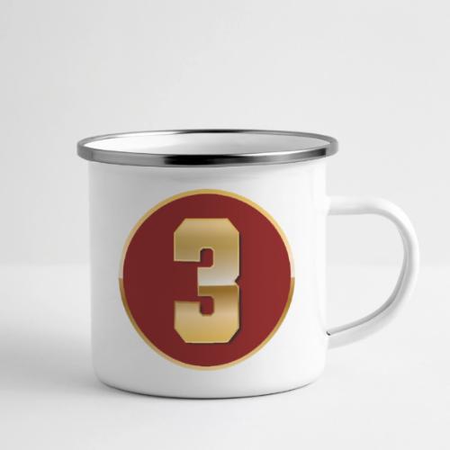 Number 3 in Gold Varsity Font - Camper Mug