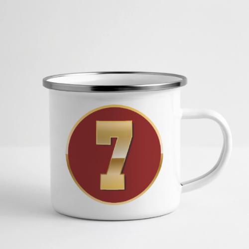 Number 7 in Gold Varsity Font - Camper Mug